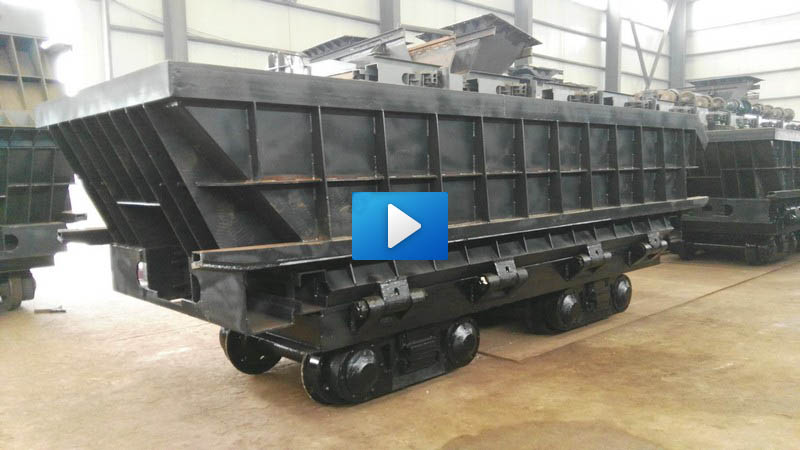 single side curved rail dumping mining wagon 9